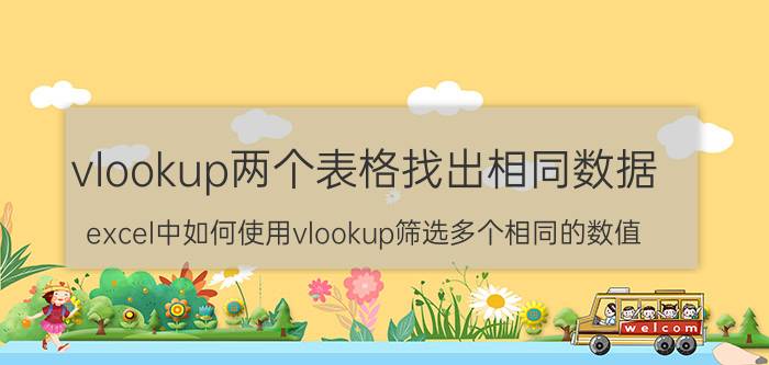 vlookup两个表格找出相同数据 excel中如何使用vlookup筛选多个相同的数值？